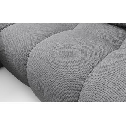 ALMADA – Ausklappbares, gepolstertes Ecksofa mit Stauraum in L‑Form, links, grau