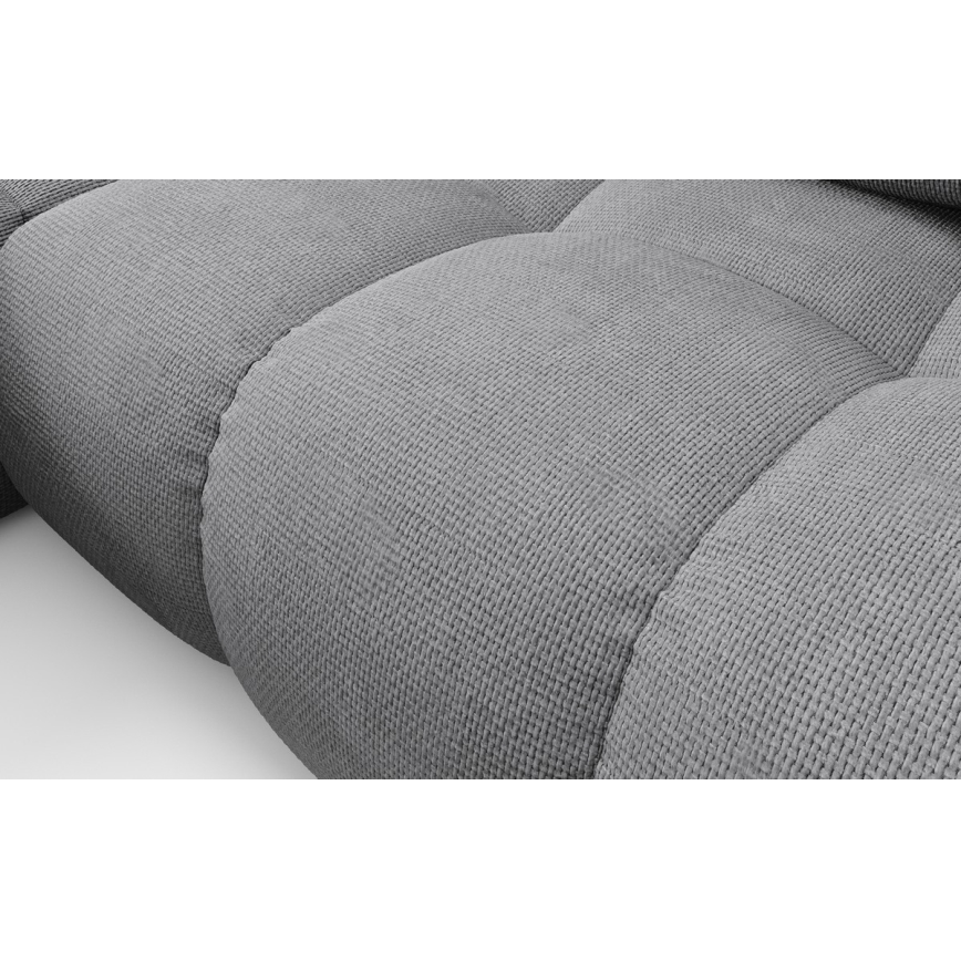 ALMADA – Ausklappbares, gepolstertes Ecksofa mit Stauraum in L‑Form, links, grau