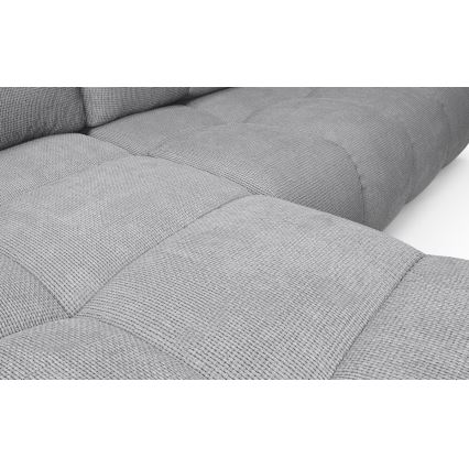 ALMADA – Ausklappbares, gepolstertes Ecksofa mit Stauraum in L‑Form, links, grau