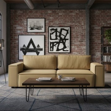 Ausklappbares 3‑Sitzer‑Sofa mit Stauraum RONDA, Orange