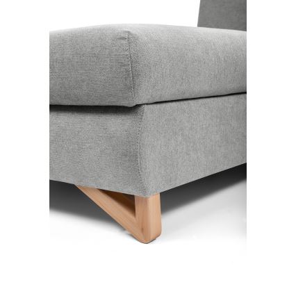 Gepolstertes Ecksofa mit Schlaffunktion und Stauraum in L‑Form AVESTA, links, grau