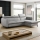 Ausklappbares Ecksofa in L‑Form mit Stauraum NISA, grau, links