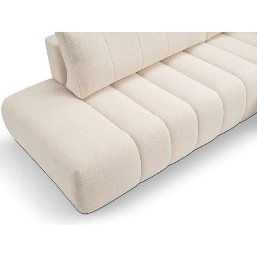 Ausklappbares Ecksofa mit Stauraum in L-Form DESIO, rechts, Beige