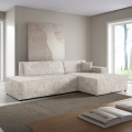 Ausklappbares Ecksofa TERAMO mit Stauraum, L‑Form, rechts, Beige