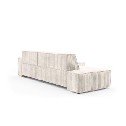Ausklappbares Ecksofa TERAMO mit Stauraum, L‑Form, rechts, Beige