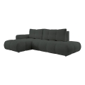 Ausklappbares, gepolstertes Ecksofa ALMADA in L‑Form, links, anthrazit – mit praktischem Stauraum