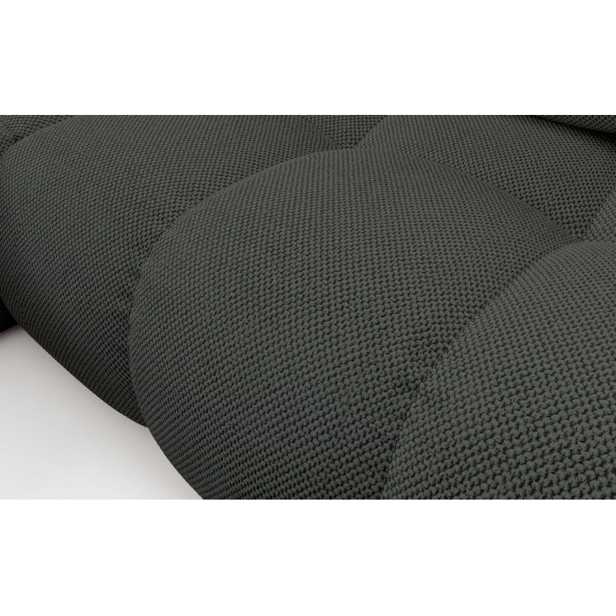 Ausklappbares, gepolstertes Ecksofa ALMADA in L‑Form, links, anthrazit – mit praktischem Stauraum