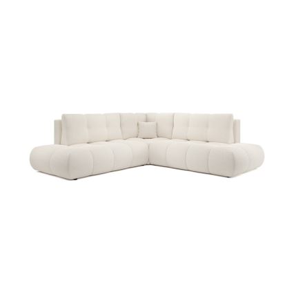 ALMADA L-Ecksofa, ausziehbar, mit Stauraum, rechts, beige