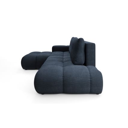 Ausziehbare, linksseitige L-Eck-Polstergarnitur ALMADA mit Stauraum, blau