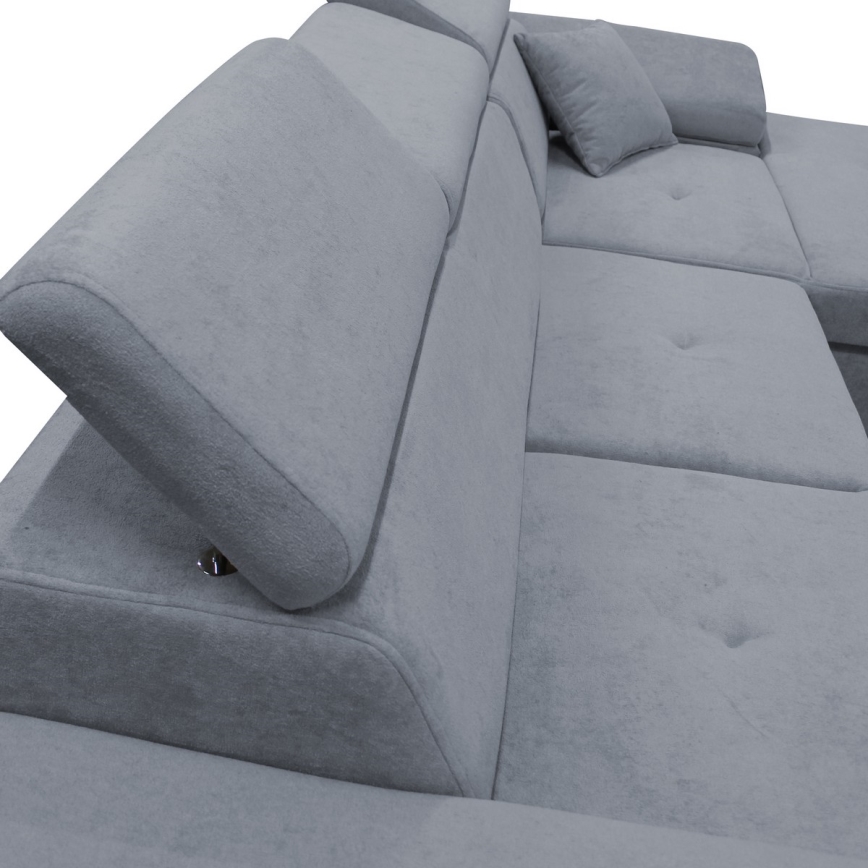 CASTELO L-Ecksofa, ausziehbar mit Schlaffunktion und Stauraum, rechts, dunkelgrau