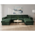 Ausziehbare Polsterecke mit universeller U-Form und Stauraum SALVADA grün