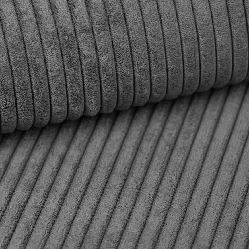 Ausziehbare U-förmige Wohnlandschaft mit universell montierbarer Ecke und Stauraum SALVADA dunkelgrau