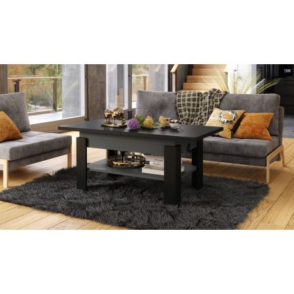 Ausziehbarer Couchtisch mit Hebefunktion ROY 130/170x65 cm schwarz/anthrazit