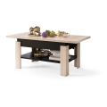 Ausziehbarer Couchtisch mit Hebefunktion ROY 130/170x65 cm Sonoma-Eiche/schwarz
