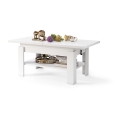 Ausziehbarer Couchtisch mit Hebefunktion ROY 130/170x65 cm, weiß