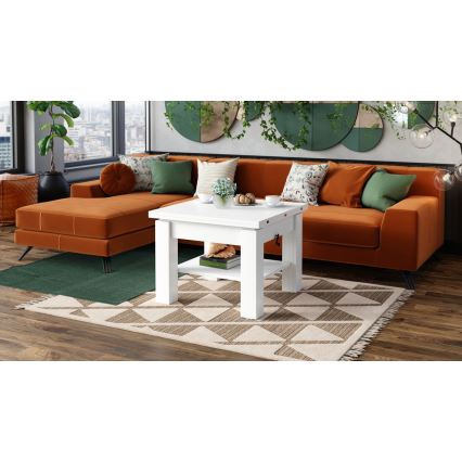 Ausziehbarer Couchtisch mit Hubfunktion CALEB 75/150x75 cm weiß