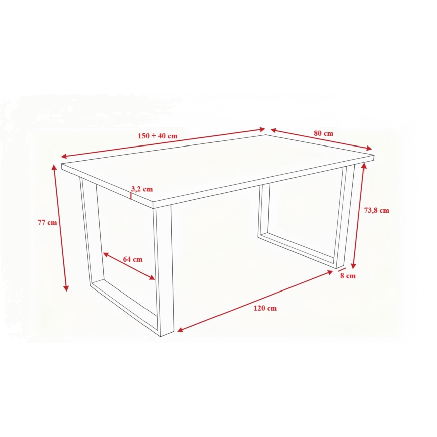Ausziehbarer Esstisch COLIN Sonoma-Eiche