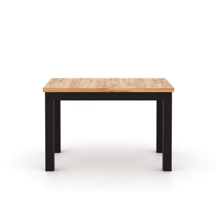 Ausziehbarer Esstisch DOO 120/160x75 cm Eiche Artisan/schwarz