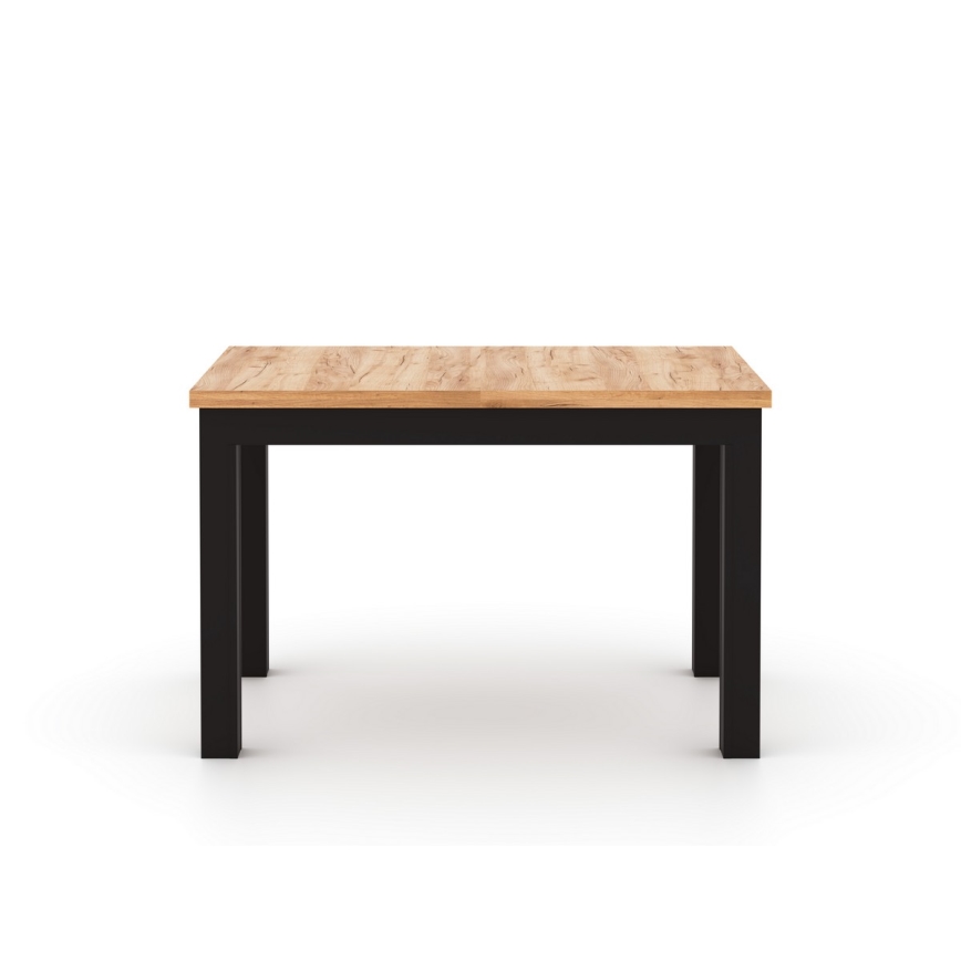 Ausziehbarer Esstisch DOO 120/160x75 cm Eiche Artisan/schwarz