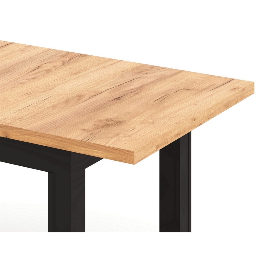 Ausziehbarer Esstisch DOO 120/160x75 cm Eiche craft/schwarz