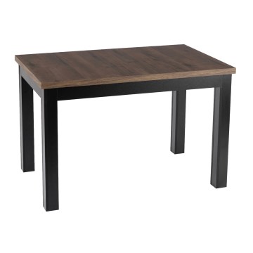 Ausziehbarer Esstisch DOO 120/160x75 cm Macadamia/Schwarz