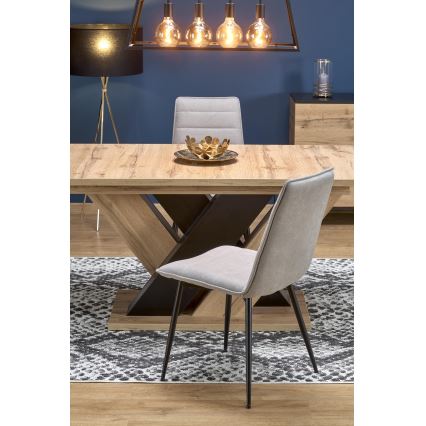 Ausziehbarer Esstisch DROM 160/200x90 cm Wotan-Eiche/Schwarz