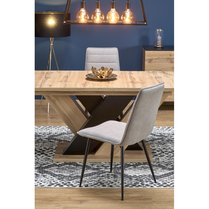 Ausziehbarer Esstisch DROM 160/200x90 cm Wotan-Eiche/Schwarz