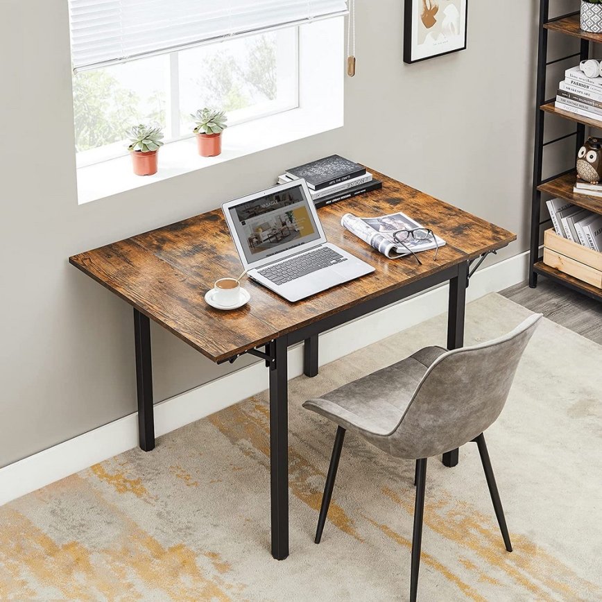 Ausziehbarer Esstisch ELDUR Braun/Schwarz