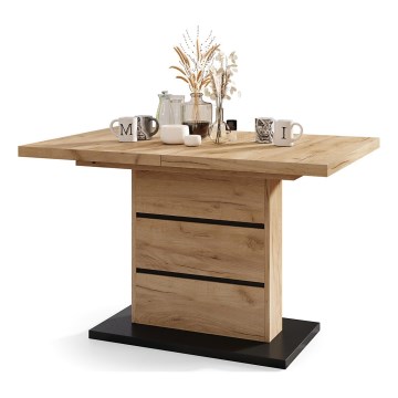 Ausziehbarer Esstisch PAOLO Eiche Craft/Schwarz