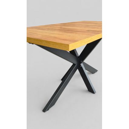 Ausziehbarer Esstisch SAMLE 150/190x80 cm Eiche Craft/schwarz