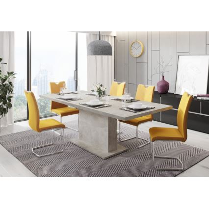 Ausziehbarer Esstisch STRAP, Beton‑Grau