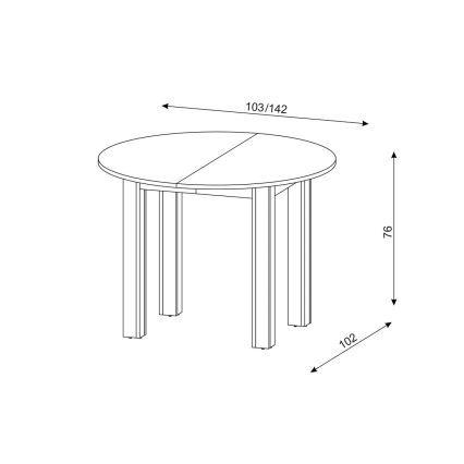 Ausziehbarer Esstisch WILY Artisan-Eiche/Schwarz