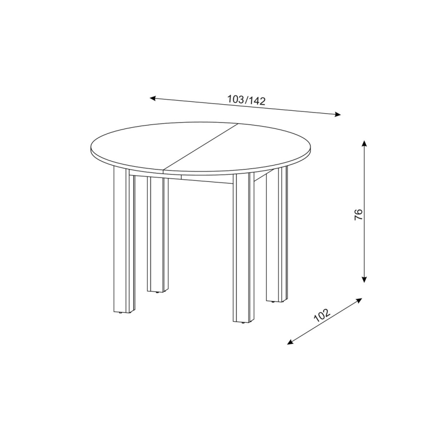 Ausziehbarer Esstisch WILY Artisan-Eiche/Schwarz