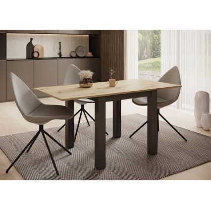 Ausziehbarer Esstisch ZARO 80/160x80 cm Artisan-Eiche/schwarz