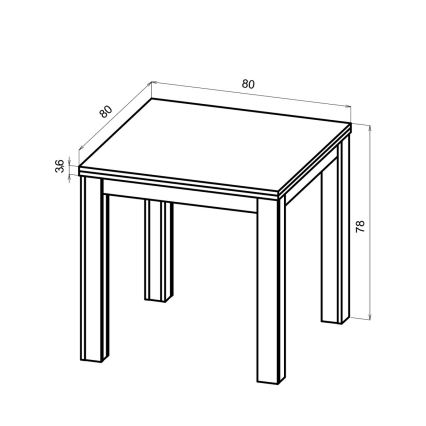 Ausziehbarer Esstisch ZARO 80/160x80 cm Artisan-Eiche/schwarz