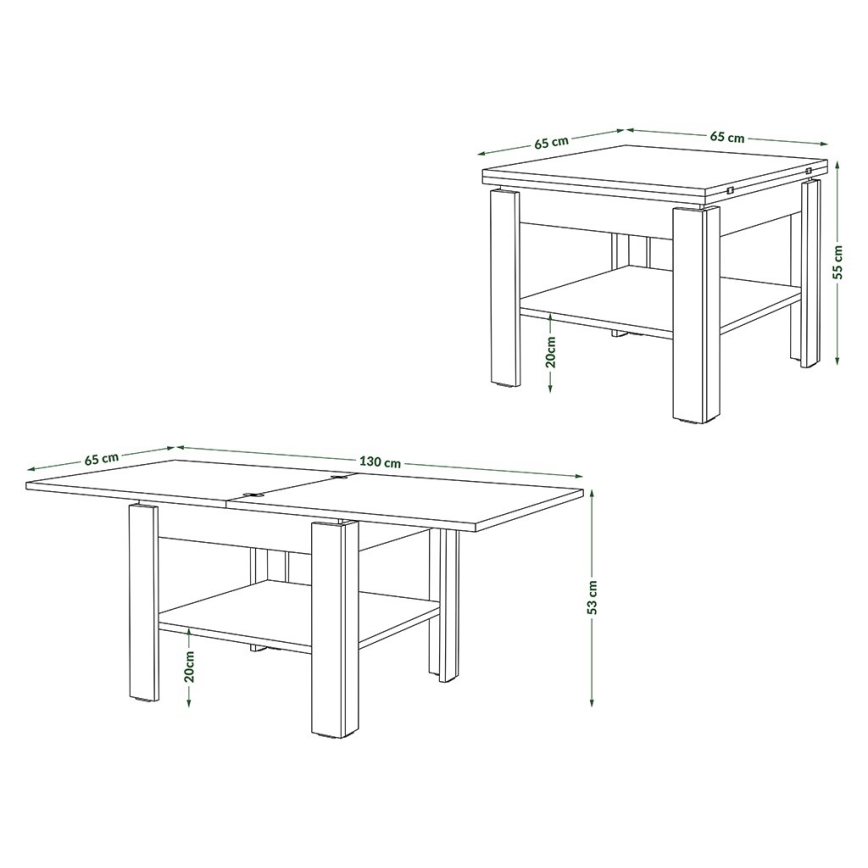 Ausziehbarer Konferenz- und Esstisch mit Ablagefach LIA Weiß
