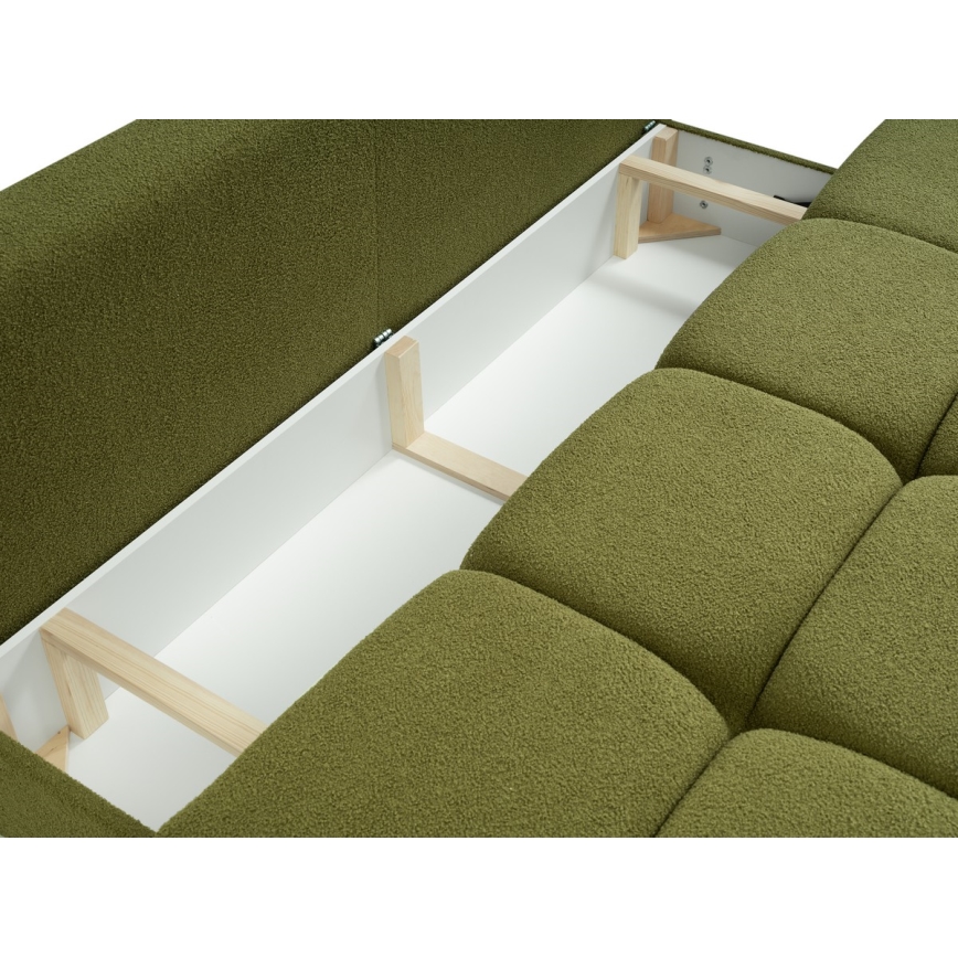 Ausziehbares 3-sitziges Sofa mit Stauraum NUORO, grün