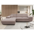 Ausziehbares Ecksofa CASTELO mit Stauraum, L-Form, links, Beige