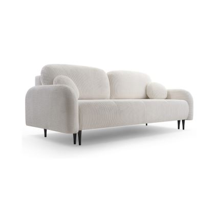 Ausziehbares, gepolstertes 3-Sitzer-Sofa CLOUDY, cremefarben