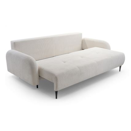 Ausziehbares, gepolstertes 3-Sitzer-Sofa CLOUDY, cremefarben