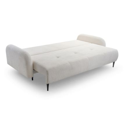 Ausziehbares, gepolstertes 3-Sitzer-Sofa CLOUDY, cremefarben