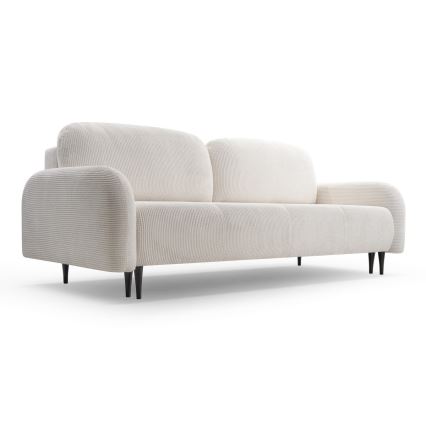 Ausziehbares, gepolstertes 3-Sitzer-Sofa CLOUDY, cremefarben