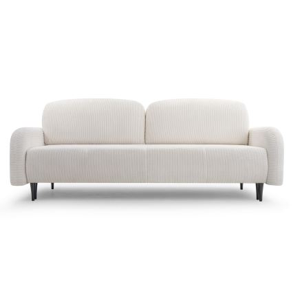 Ausziehbares, gepolstertes 3-Sitzer-Sofa CLOUDY, cremefarben