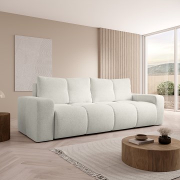 Ausziehbares, gepolstertes 3‑Sitzer‑Sofa ALMADA mit Stauraum, beige