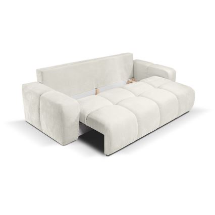 Ausziehbares, gepolstertes 3‑Sitzer‑Sofa ALMADA mit Stauraum, beige