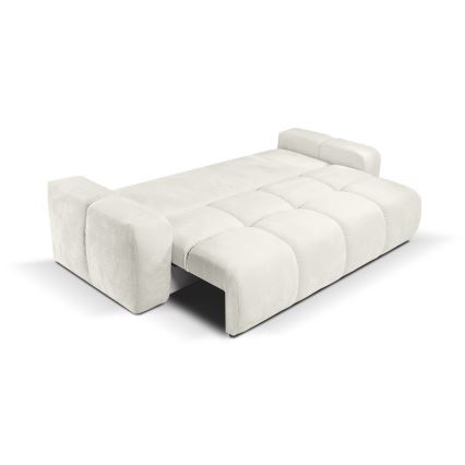 Ausziehbares, gepolstertes 3‑Sitzer‑Sofa ALMADA mit Stauraum, beige