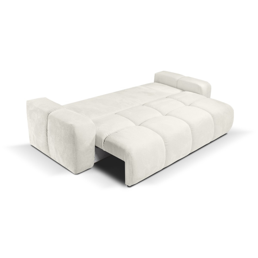 Ausziehbares, gepolstertes 3‑Sitzer‑Sofa ALMADA mit Stauraum, beige