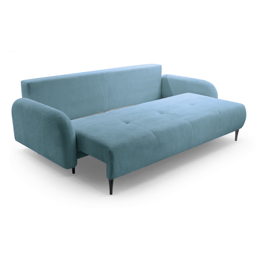 Ausziehbares, gepolstertes 3‑Sitzer‑Sofa CLOUDY, Türkis