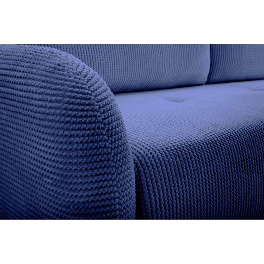 Ausziehbares, gepolstertes Dreisitzer-Sofa CLOUDY, blau