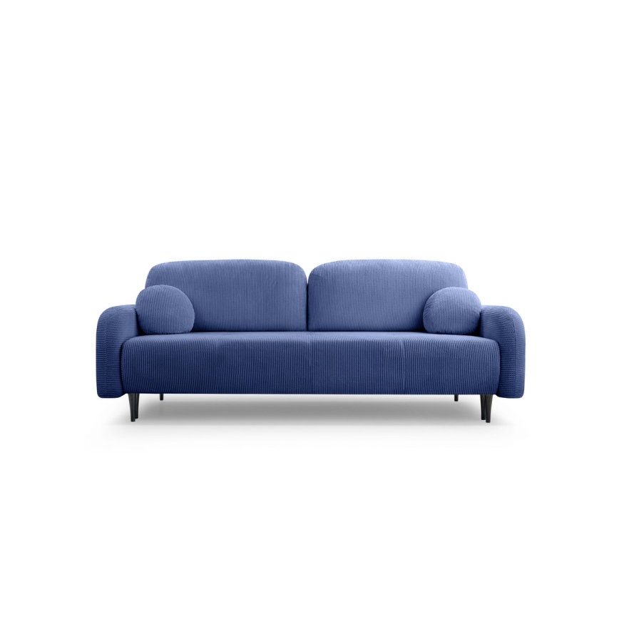 Ausziehbares, gepolstertes Dreisitzer-Sofa CLOUDY, blau